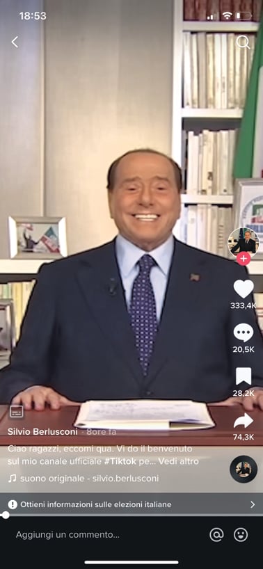 Renzi e Berlusconi a caccia di giovani sbarcano su Tik Tok. E arriva anche il Pd