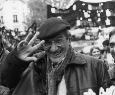 Toni Negri al corteo del 15 Novembre 2003 a Parigi foto di Tano D'Amico /Archivio Manifesto