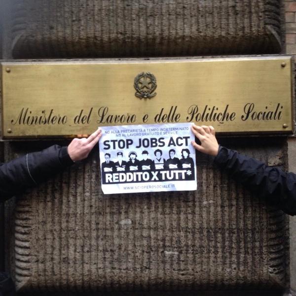 #stopjobsact: lo sciopero sociale occupa il ministero del lavoro