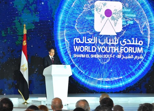 Il presidente al Sisi mercoledì al World Youth Forum di Sharm el Sheikh (Foto LaPresse) 