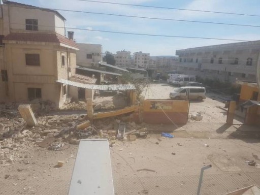 L'ospedale di Afrin colpito venerdì dalle bombe turche (Fonte: AnfEnglish)