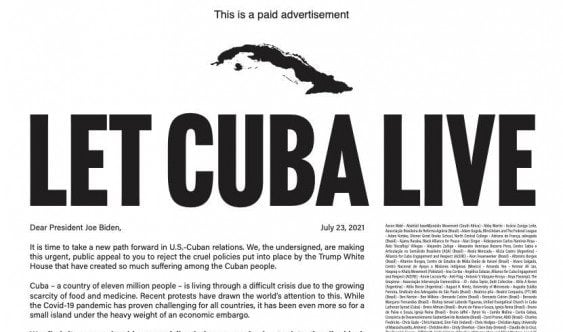 Altre adesioni anti-embargo su Cuba: 400 i firmatari