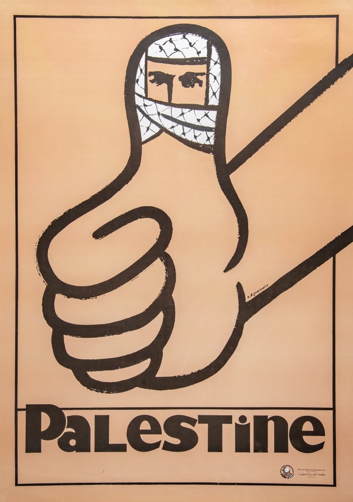 005-this-poster-titled-thumbs-up-for-palestine-was-issued-by-the-unified-information-of-the-palestine-liberation-organization-plo-in-1990