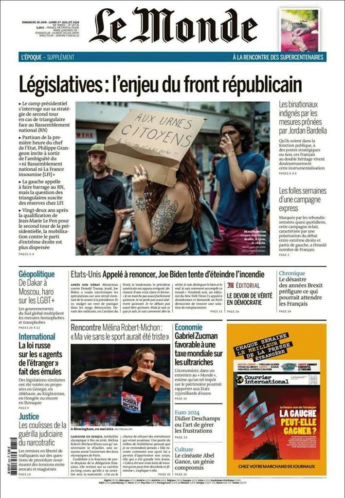 Le Monde, 1 luglio 2024