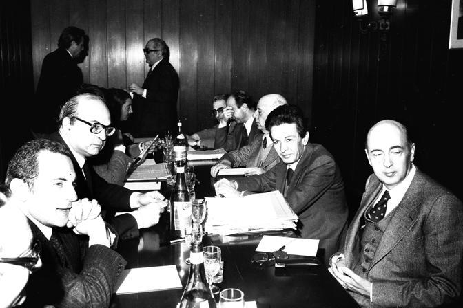 1977, Craxi e Manca con Berlinguer, Napolitano e Pajetta