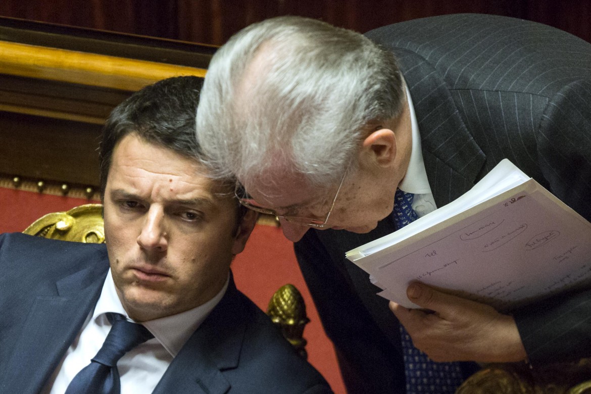 Banche: è scontro tra Monti e Renzi. Mps affonda a piazza Affari