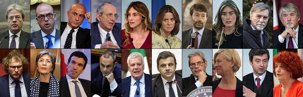 I ministri del governo Gentiloni
