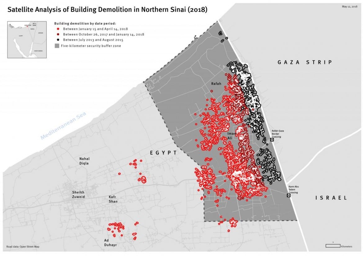 Sinai, in tre mesi demolite 3.250 case a Rafah