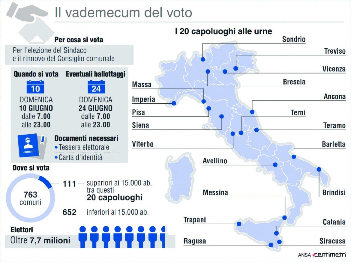 infografica elezioni comunali ansa