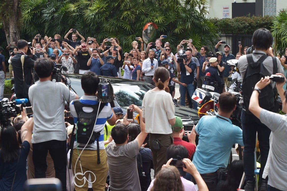 Kim Jong Un arrivato a Singapore - foto Afp - LaPresse