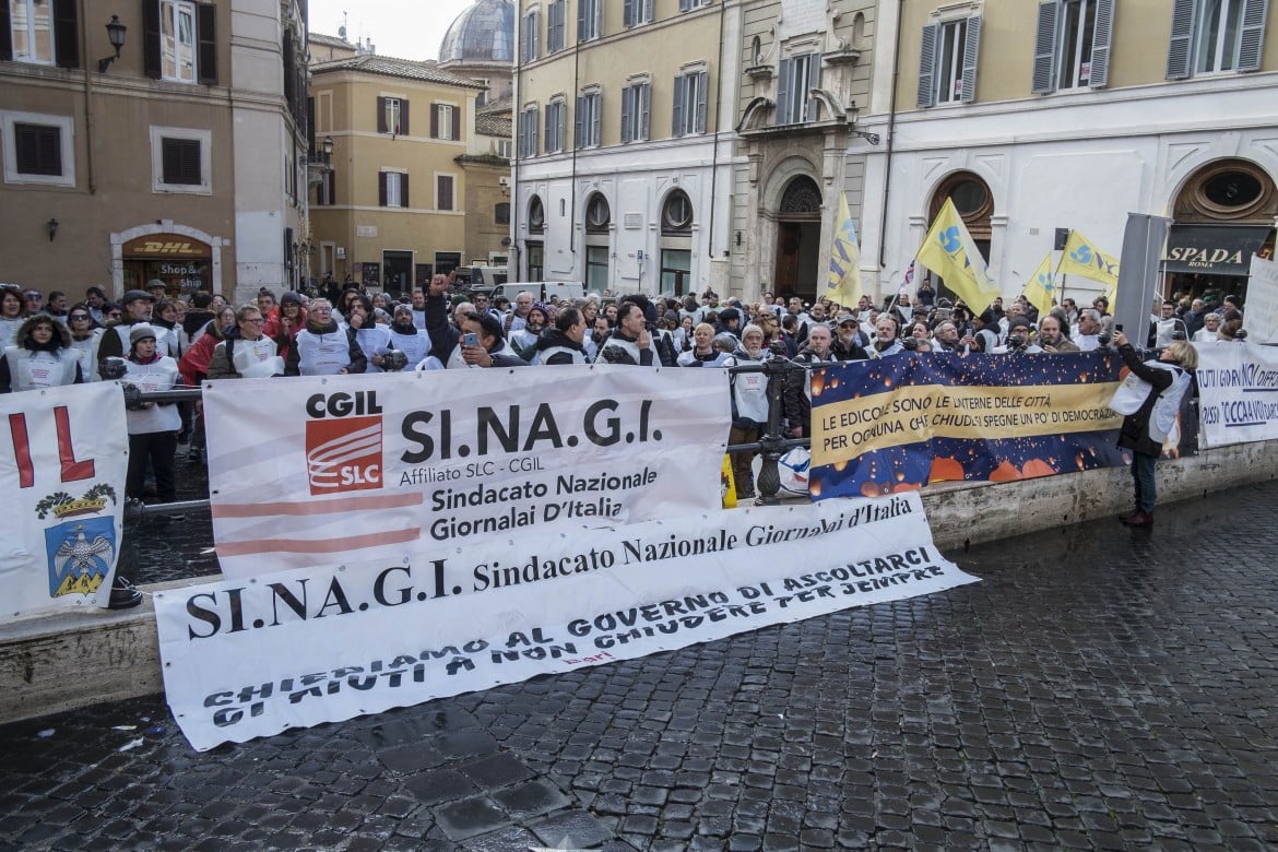 Protesta edicolanti a Montecitorio 28 gennaio 2019 - foto Attilio Cristini