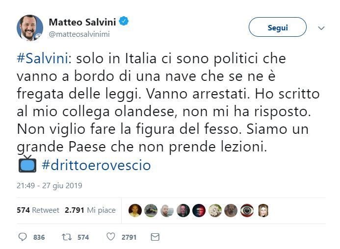 «Mai chiesto di arrestare i deputati». Il social golpe che Salvini deve smentire