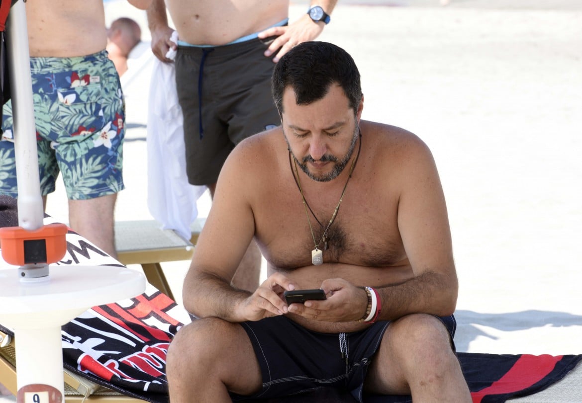 Matteo Salvini in ferie a Milano Marittima foto di Stefano Cavicchi/LaPresse 26/07/2019