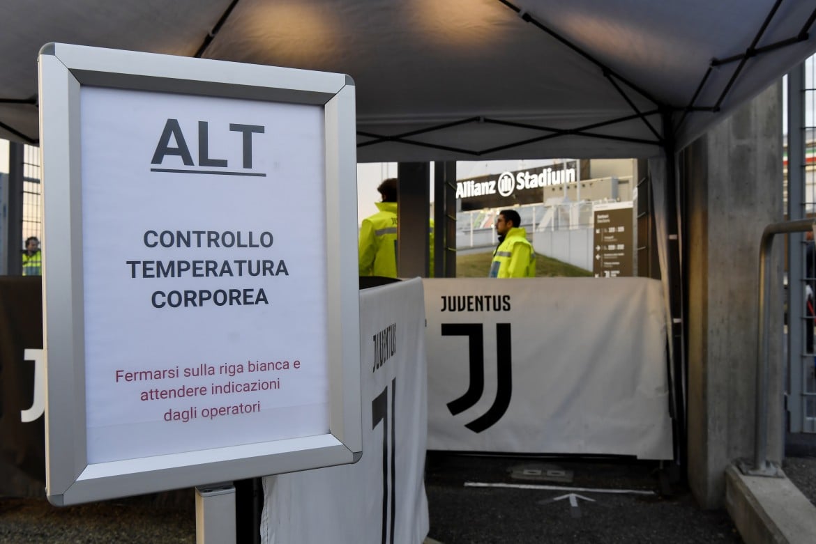 L'ingresso allo Stadium prima di Juve-Inter a porte chiuse, foto LaPresse