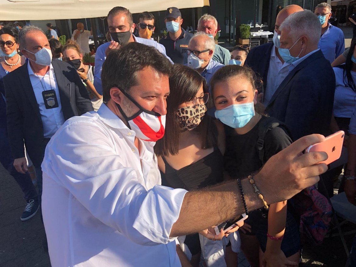 Salvini in campagna elettorale sul Ponte