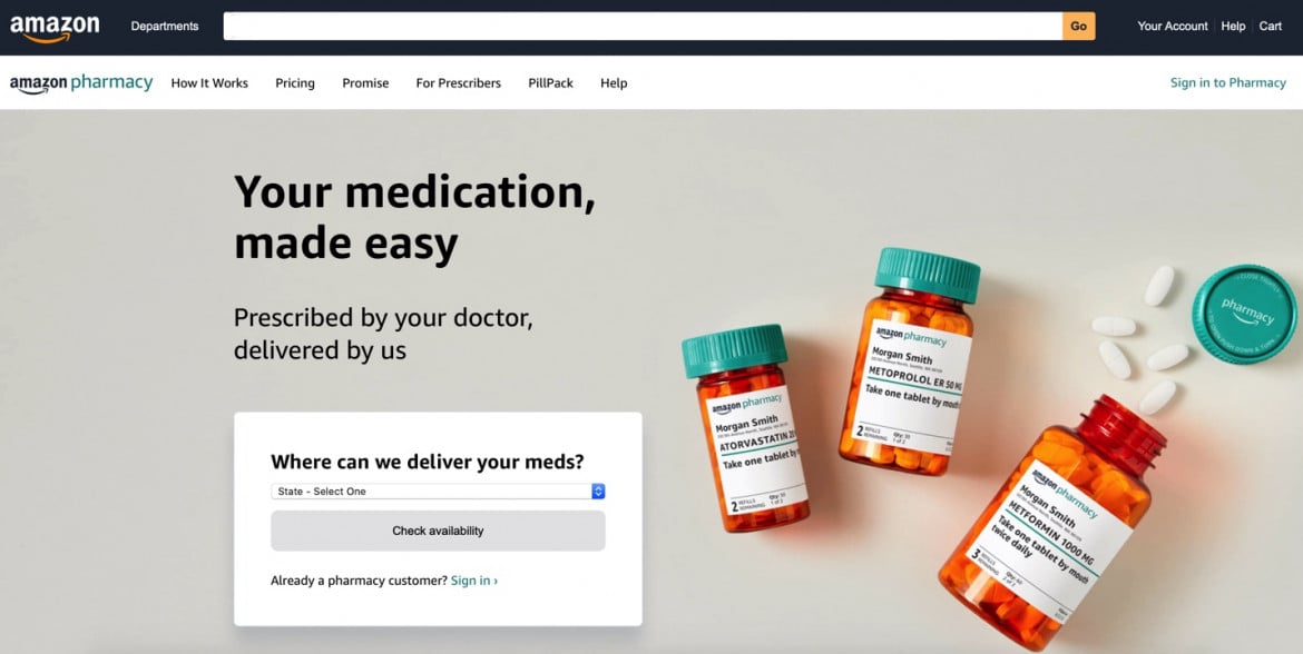 Ora Amazon prova a sostituire anche le farmacie