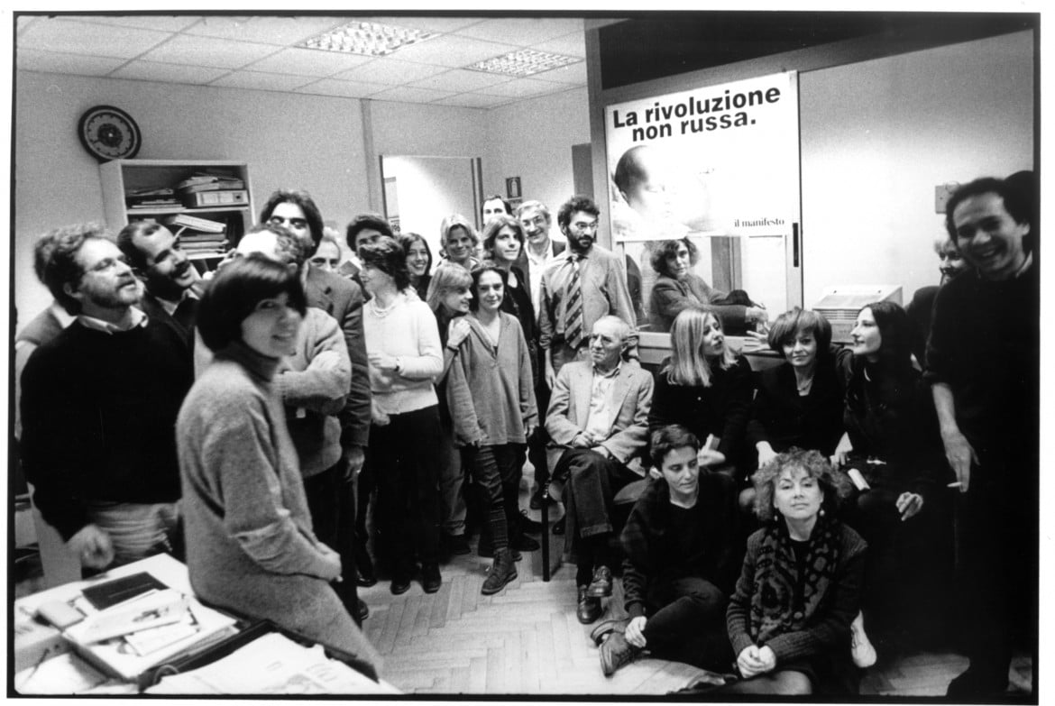 manifesto, foto di gruppo 1997 con Luigi Pintor