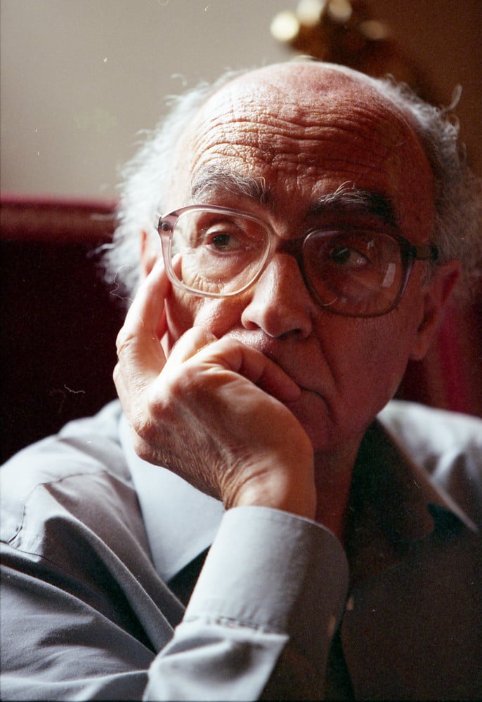 foto José Saramago a Siena nel 1999