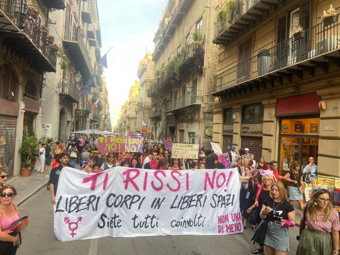 La manifestazione a Palermo organizzata da Non una di meno