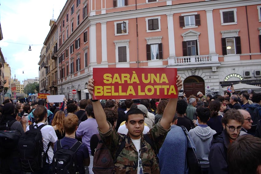 Il corteo per Spin Time a Roma foto di Federica Rossi