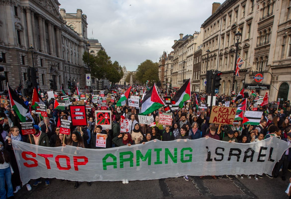 La manifestazione per la Palestina di Londra foto Ansa