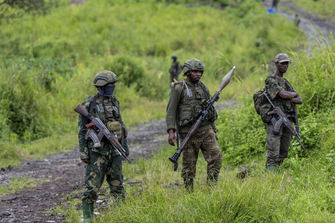 Membri della milizia M23 a Kibumba, nell’est della Rdc foto Ap