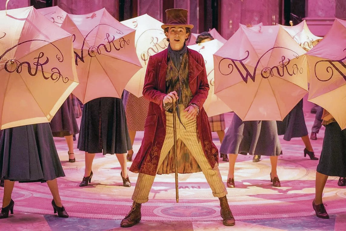 Timothée Chalamet come Johnny Depp: la prima foto di Willy Wonka