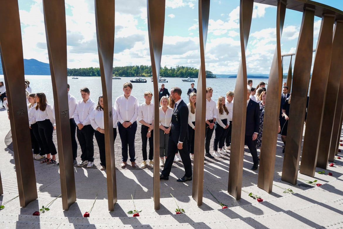 Inaugurazione del memoriale per le vittime della strage di Utøya del 22 luglio 2011, foto Getty images