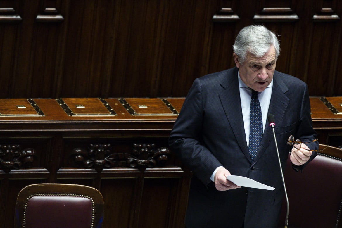 Il ministro Tajani alla Camera, foto Ansa