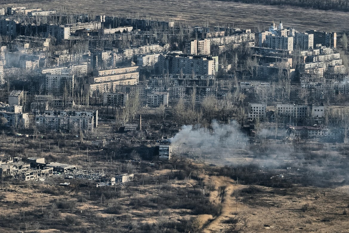 Le rovine di Avdiivka il 15 febbraio 2024, foto Getty Images
