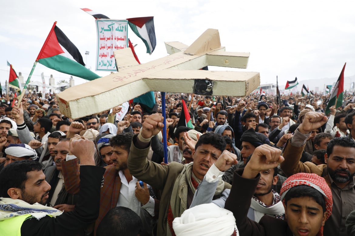 Sanaa, manifestazione pro Palestina