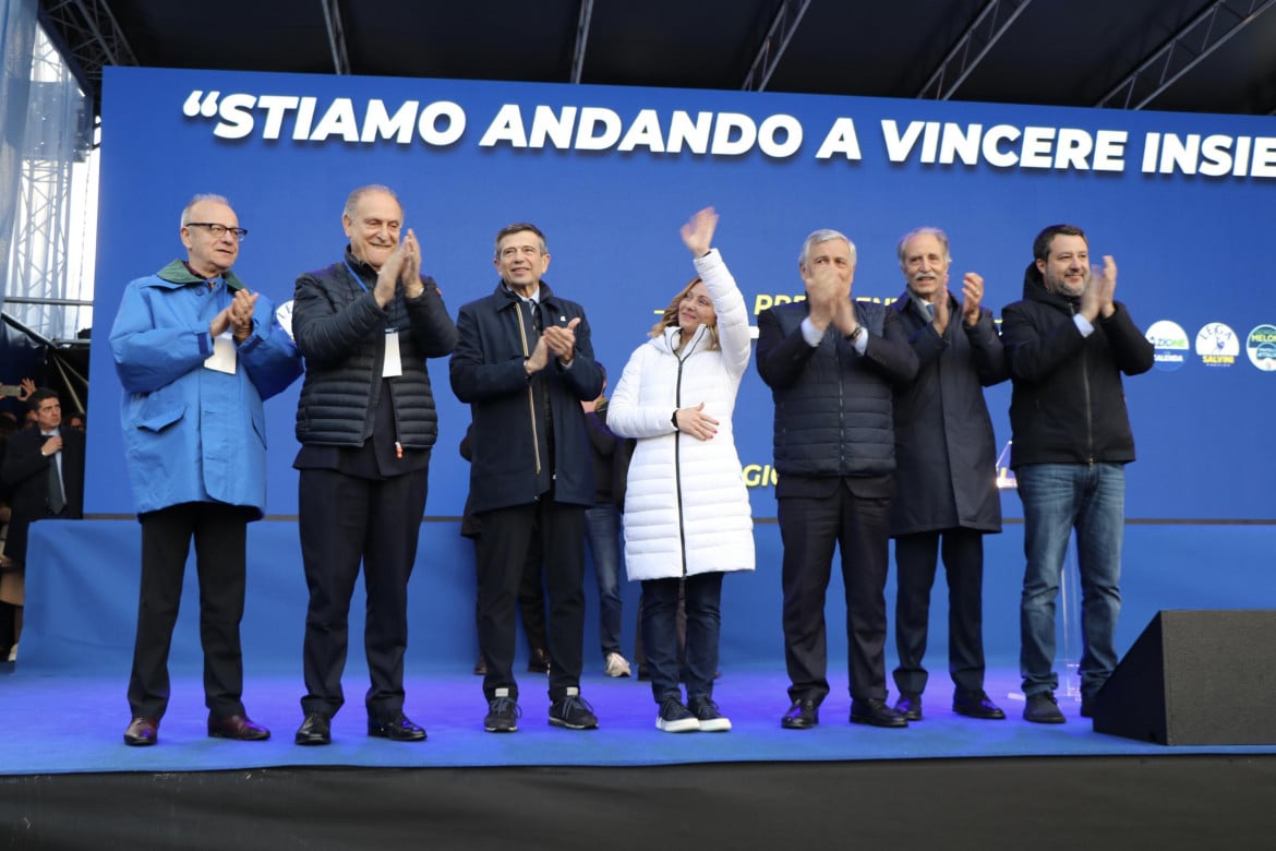Meloni, Tajani, Salvini, Lupi, Cesa e Rotondi a Potenza in sostegno del candidato Vito Bardi