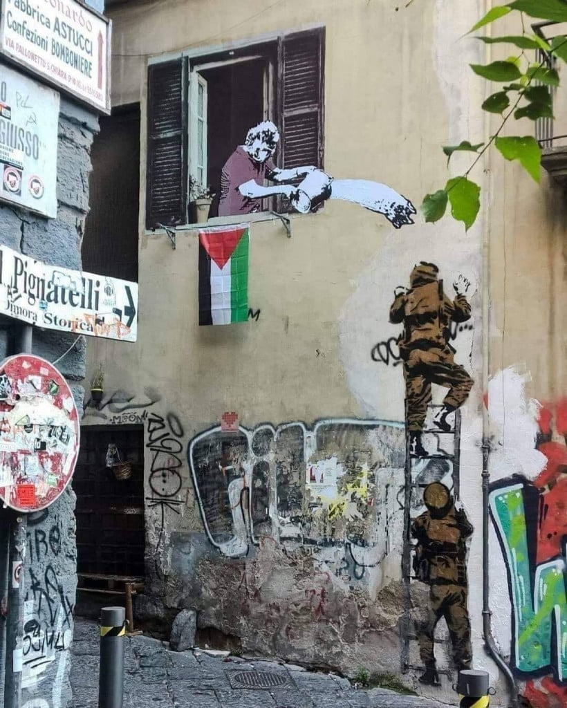 L’«artivista», tracce di vita in Palestina per le strade di Napoli