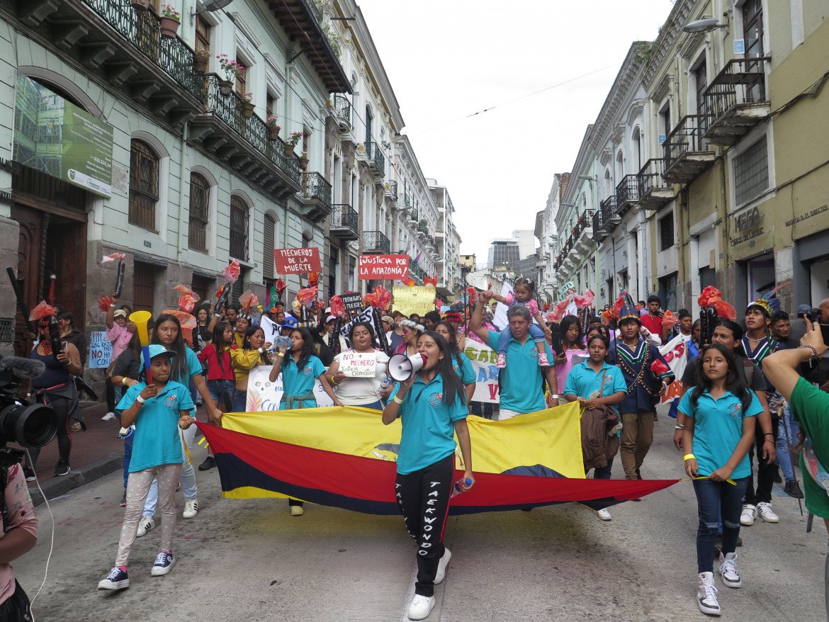La recente protesta antipetrolifera in Ecuador Foto fornite dall’associazione Unión de Afectados por Chevron-Texaco