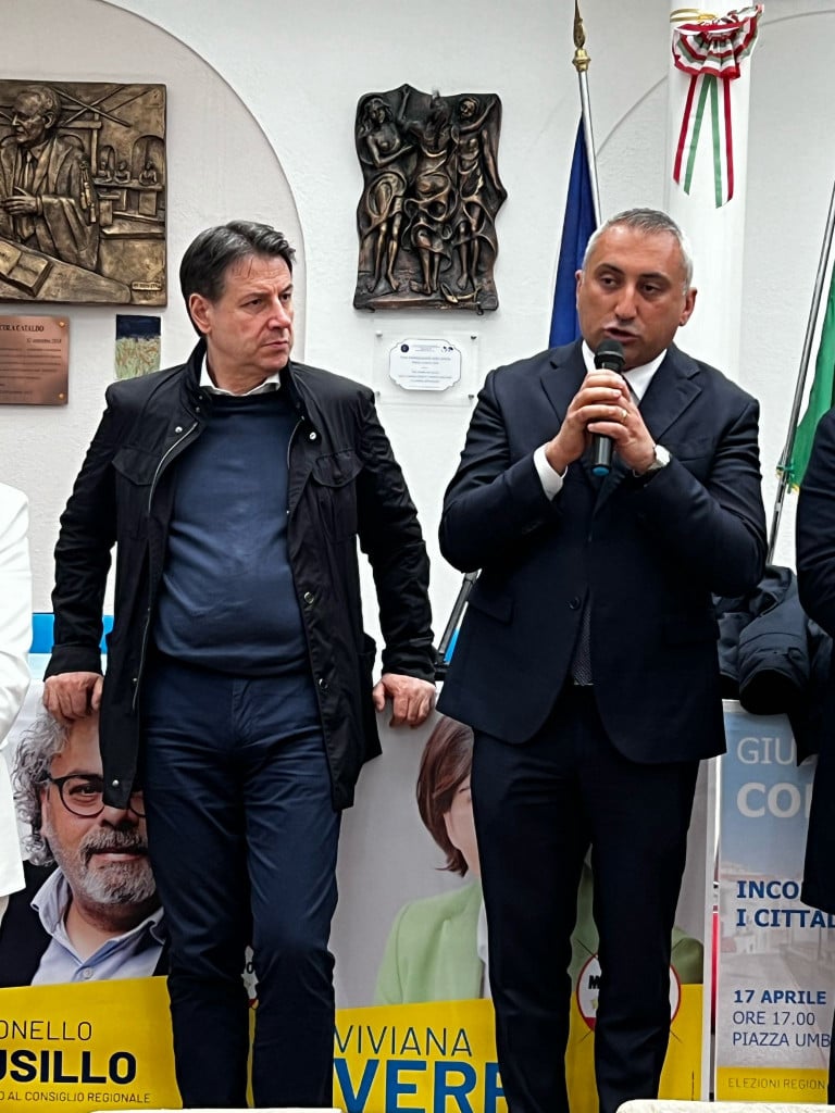 Giuseppe Conte e Piero Marrese ieri a Pisticci
