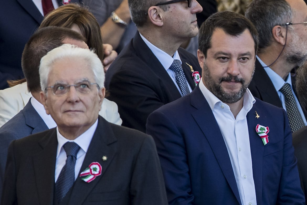 Matteo Salvini con Sergio Mattarella