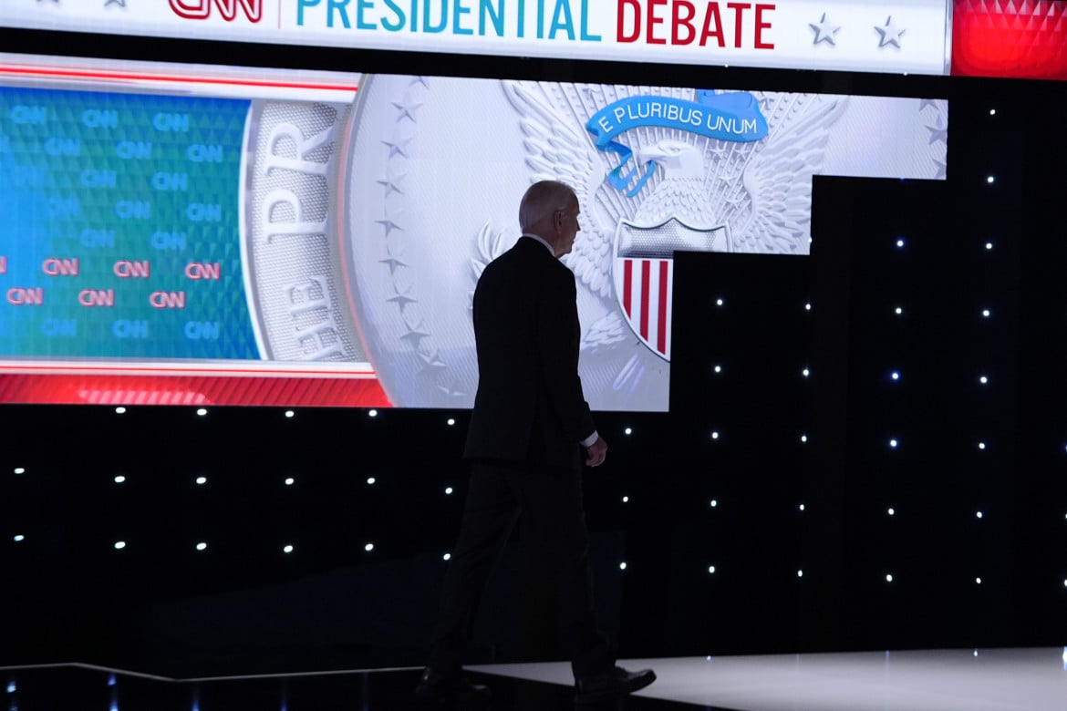 Joe Biden durante il dibatitto con Donald Trump ad Atlanta (AP Photo/Gerald Herbert)