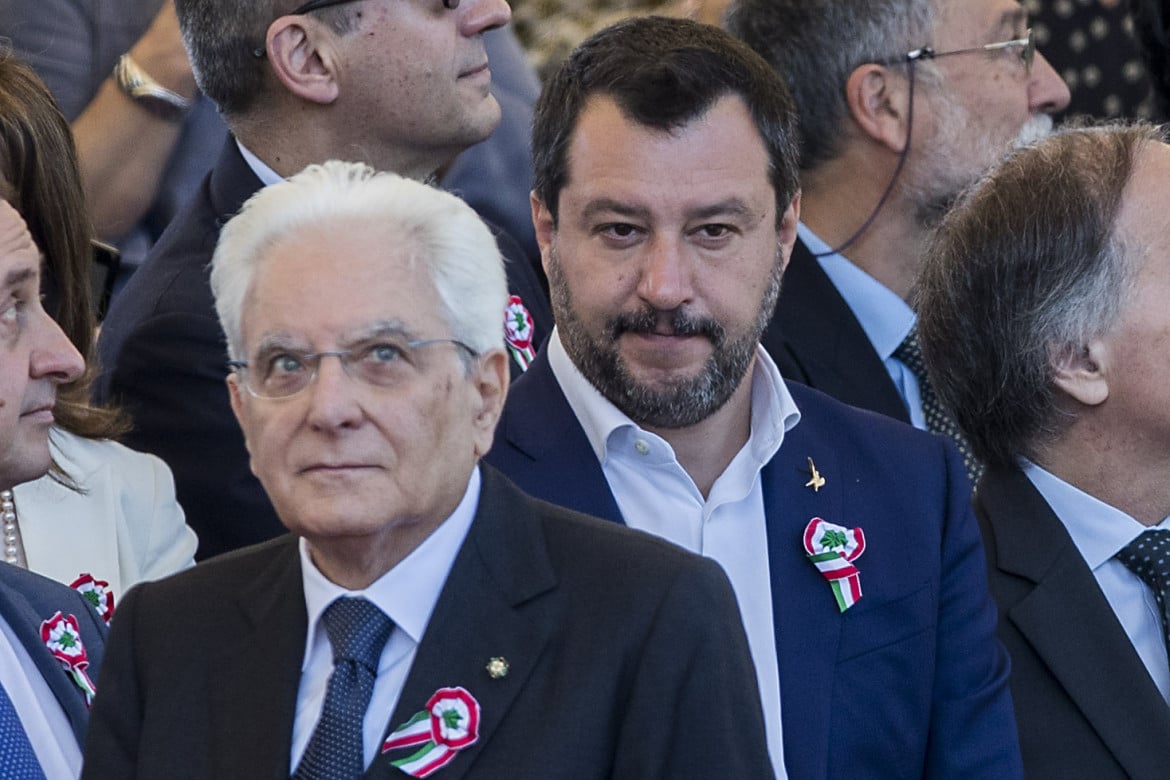 Sergio Mattarella con Matteo Salvini