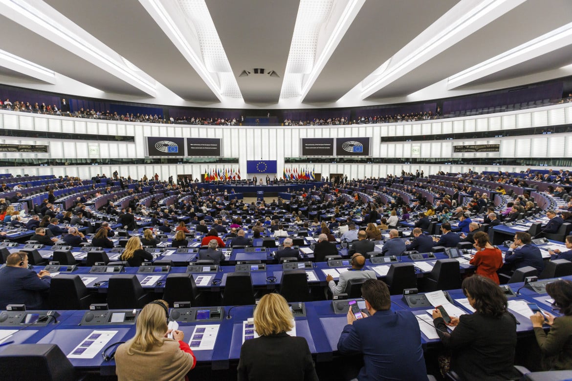 L’aula del parlamento europeo foto Ap