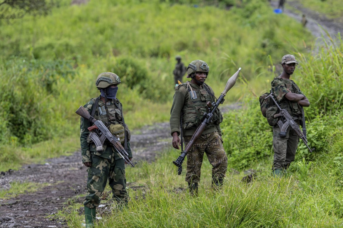 Combattenti dell’M23 nella zona di Kibumba, nell’est del Congo
