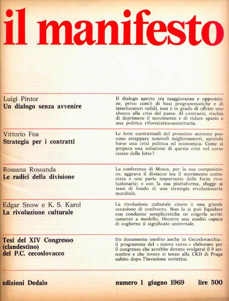 23 giugno 1969, il primo numero de il manifesto
