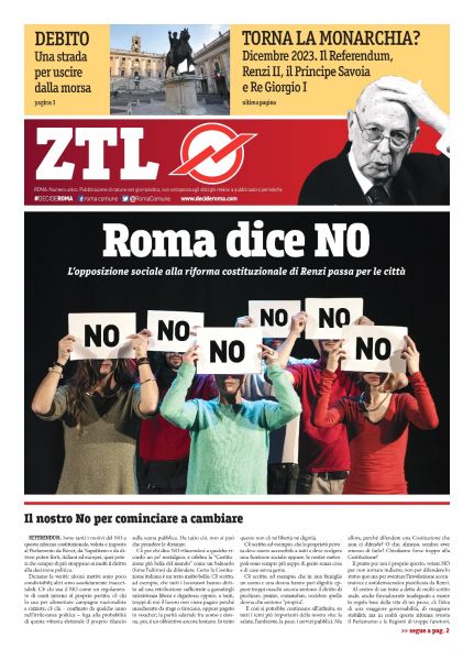 #DecideRoma, 20 mila copie della free press Ztl per il No al referendum