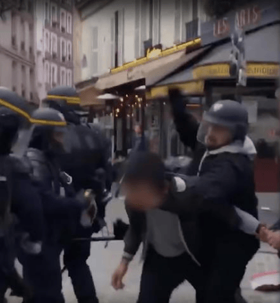 Agente della sicurezza di Macron picchiò un manifestante il 1 Maggio